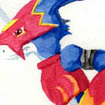 Flamedramon, watercolor