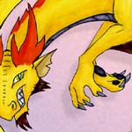 Dragon, markers with digital background