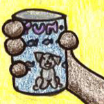 Dog food ad, colored pencil